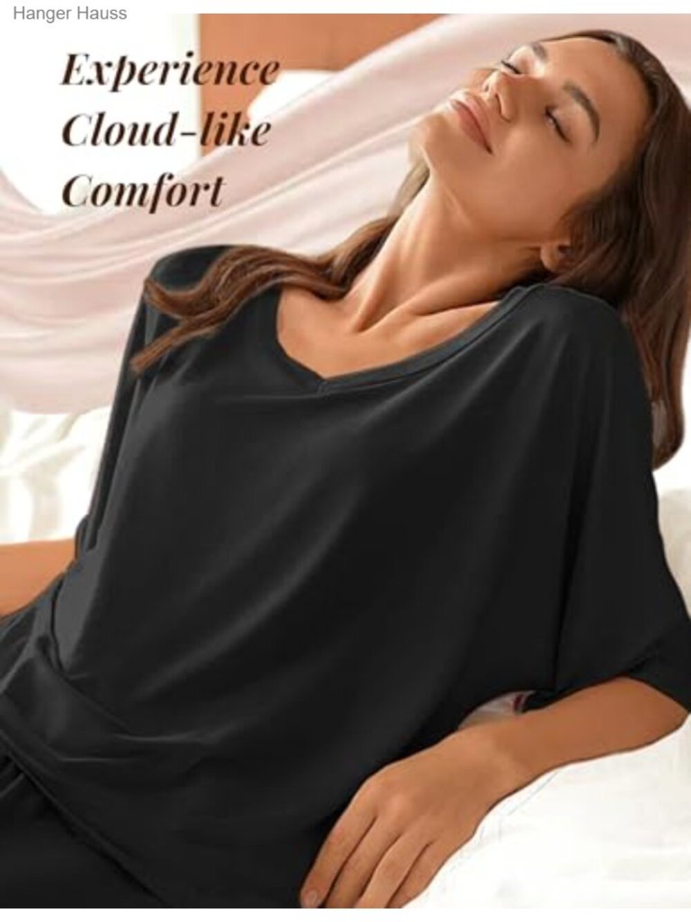 Women's Lounge Set 2 Piece Short Sleeve Wide Leg Pants Pajama Set - Picture 2 of 6